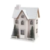 Chalet de Noël lumineux H20,5cm - 2 coloris rouge ou blanc