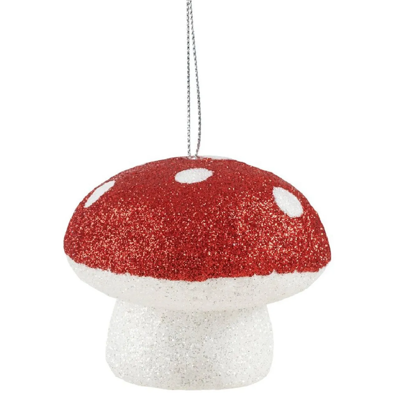 Champignon de Noël à suspendre pailleté
