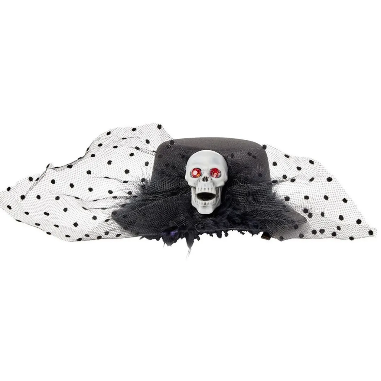 Chapeau à pinces Halloween crâne noir