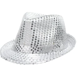 Chapeau à sequins avec led doré ou argenté