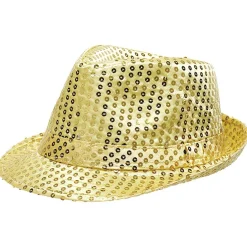 Chapeau à sequins avec led doré ou argenté