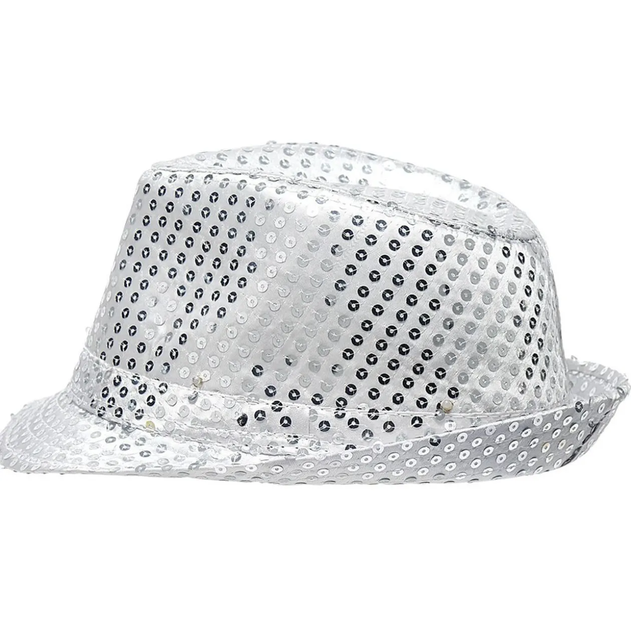 Chapeau à sequins avec led doré ou argenté