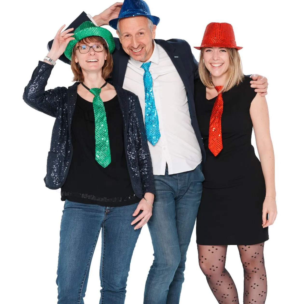 Chapeau à sequins avec led