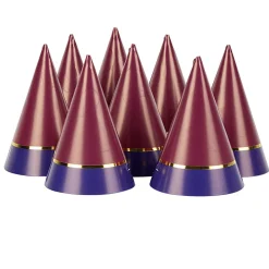 Chapeau de fête bleu et rouge en carton x 8