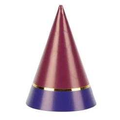 Chapeau de fête bleu et rouge en carton x 8