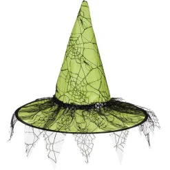 Chapeau de sorcière coloré avec motif toile d'araignées