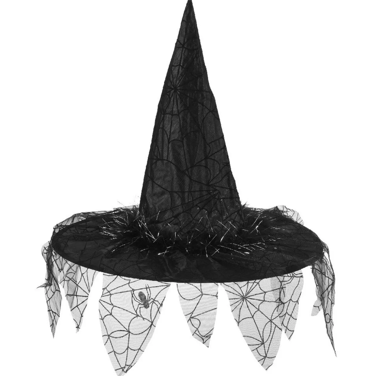 Chapeau de sorcière et toiles d'araignées Halloween noir
