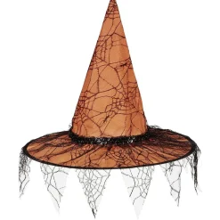 Chapeau de sorcière Halloween avec dentelle Ø40xH37cm
