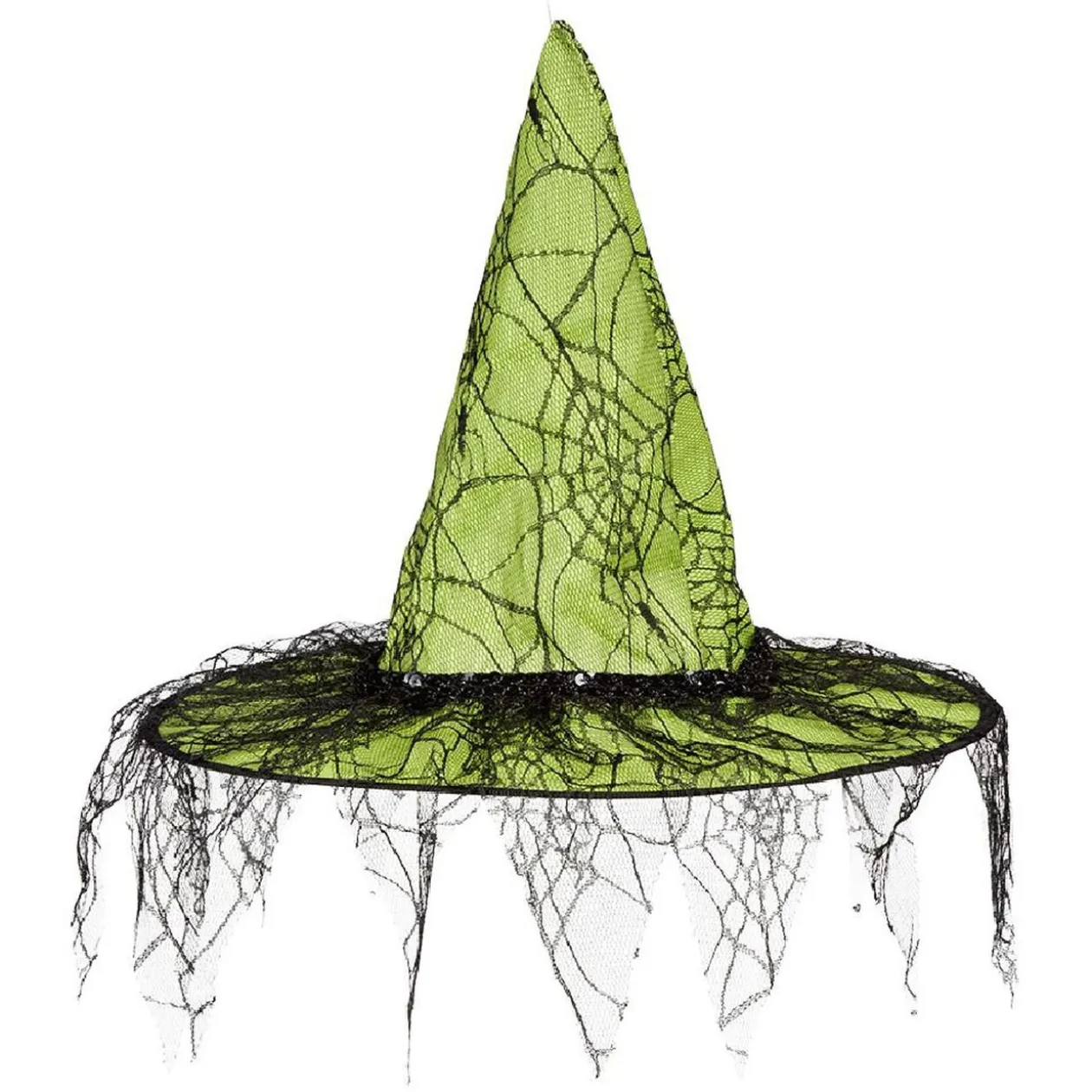 Chapeau de sorcière recouvert de dentelle