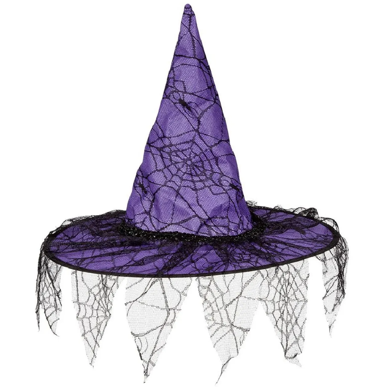 Chapeau de sorcière recouvert de dentelle