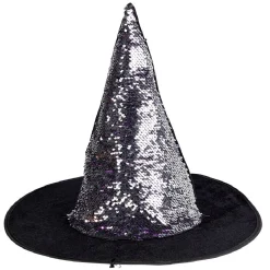 Chapeau Halloween sorcière TU enfant noir à sequins