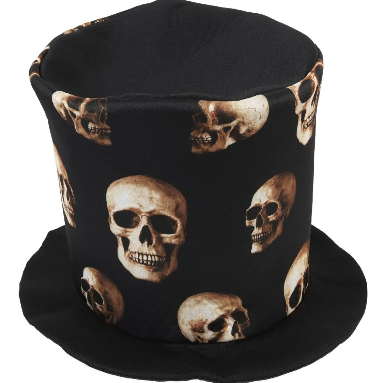 Chapeau haut de forme avec crânes pour déguisement adulte