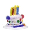 Chapeau Joyeux Anniversaire fausses bougies et plumes multicolores
