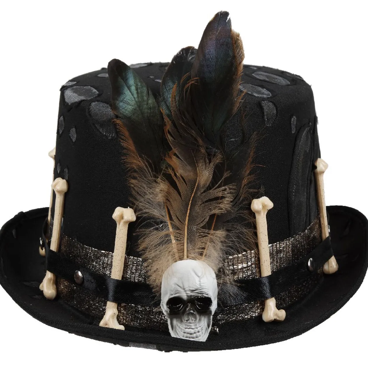 Chapeau os et crâne de squelette déguisement Halloween