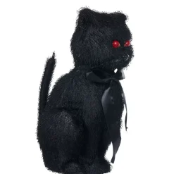 Chat noir lumineux aux yeux rouges