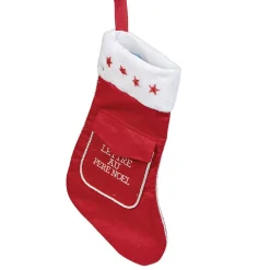 Chaussette de Noël avec poche Lettre au père Noël à suspendre