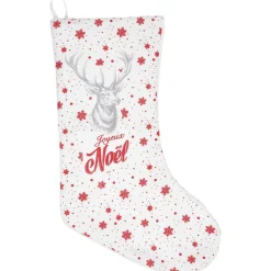 Chaussette de Noël imprimée en coton