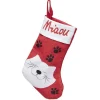 Chaussette de noël motif chat en texttile
