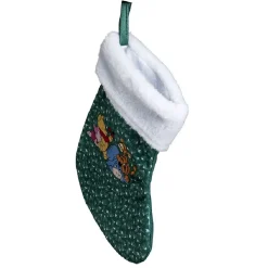 Chaussette de Noël Winnie vert et blanc H25cm