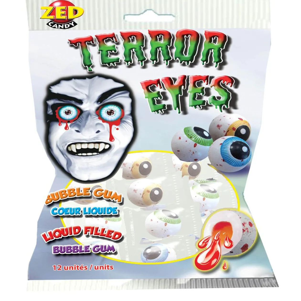 Chewing-gum Halloween yeux coeur liquide 180gr