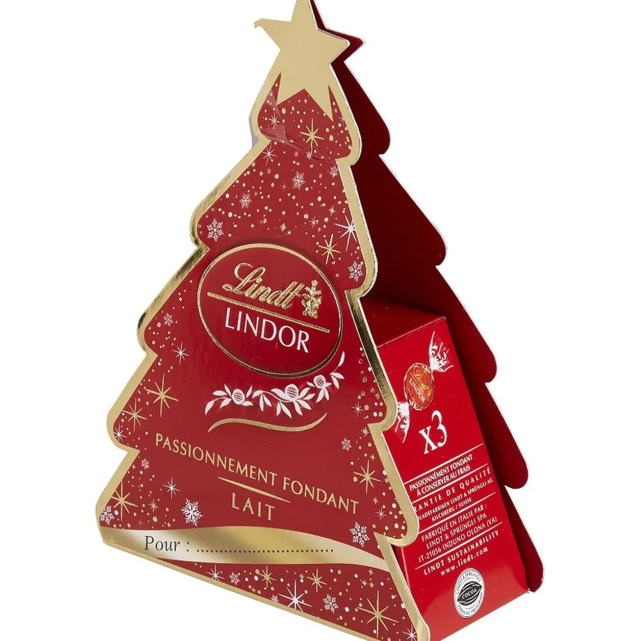 Chocolat Lindor boîte sapin 37g