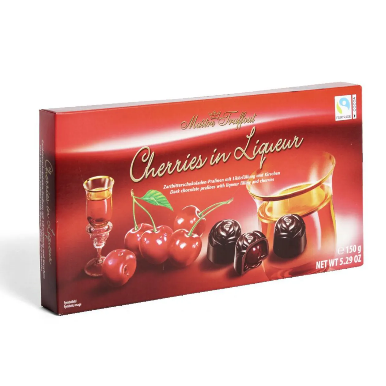Chocolats noir fourrés de liqueur et cerises 150Gr