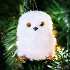 Chouette à suspendre effet peluche