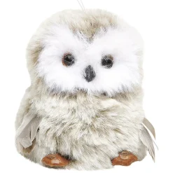 Chouette à suspendre effet peluche