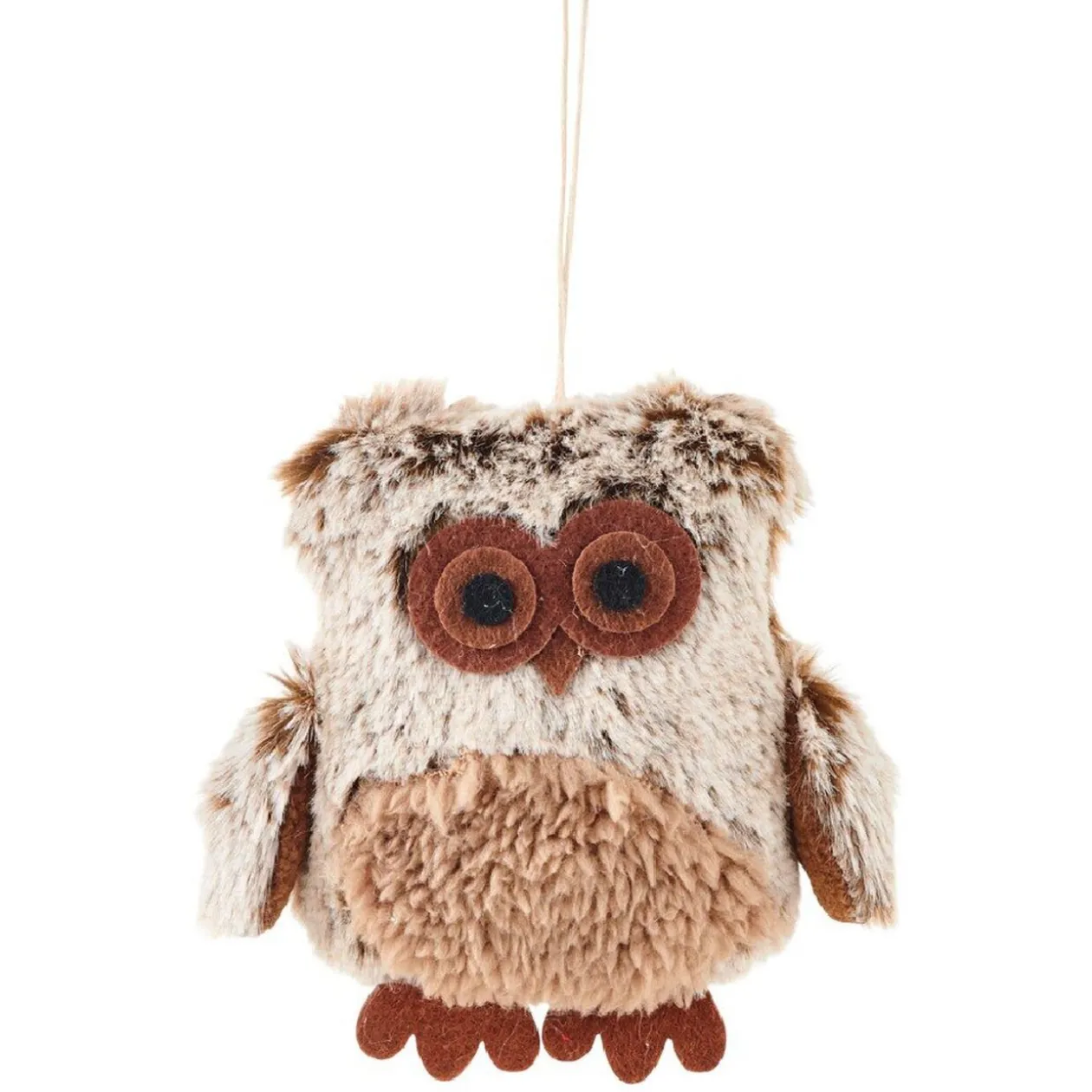 Chouette de Noël à suspendre marron
