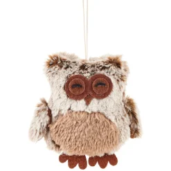 Chouette de Noël à suspendre marron