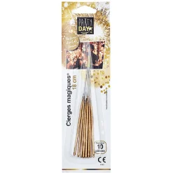 Cierge magique doré 18 cm x 10