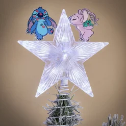 Cimier lumineux Disney Stitch étoile de sapin H24cm