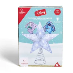 Cimier lumineux Disney Stitch étoile de sapin H24cm