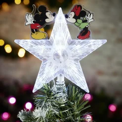 Cimier tête de sapin Noël lumineuse Mickey et Minnie Disney