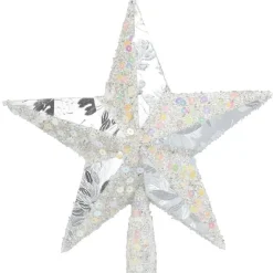 Cimier tête de sapin Noël étoile argentée