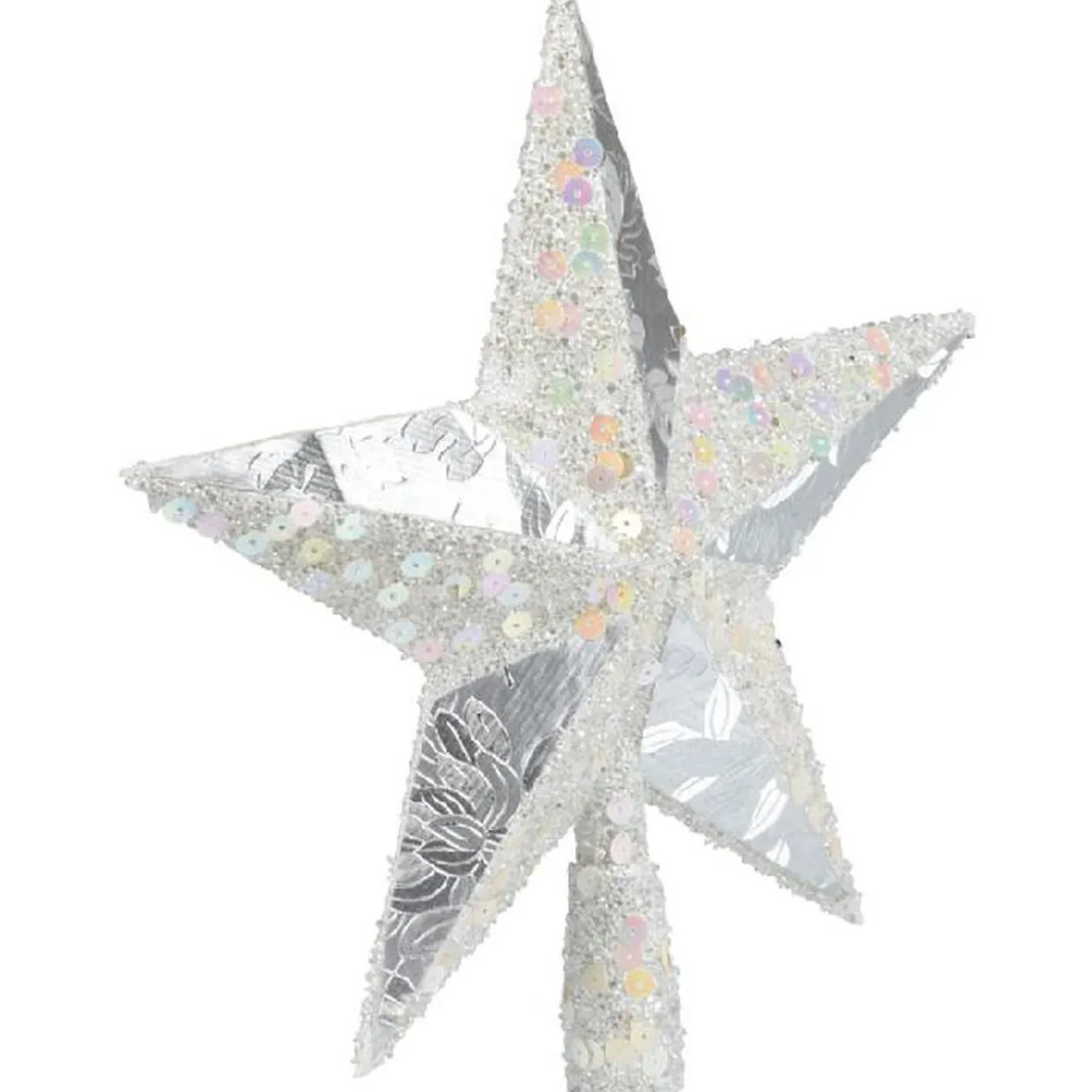 Cimier tête de sapin Noël étoile argentée