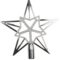 Cimier tête de sapin Noël étoile argentée ou blanche