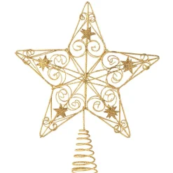 Cimier tête de sapin Noël étoile doré