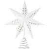 Cimier tête de sapin Noël étoile 3D blanche H22cm