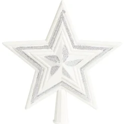 Cimier tête de sapin Noël étoile blanc