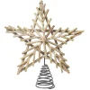 Cimier tête de sapin étoile bois et métal Noël