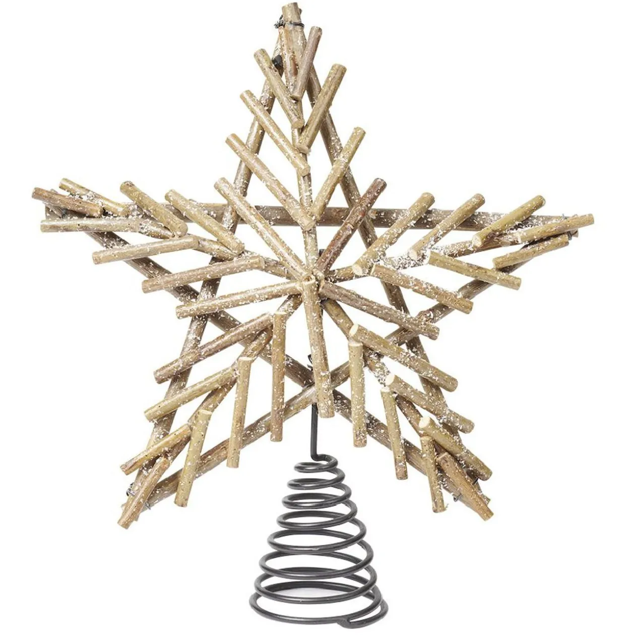 Cimier tête de sapin étoile bois et métal Noël