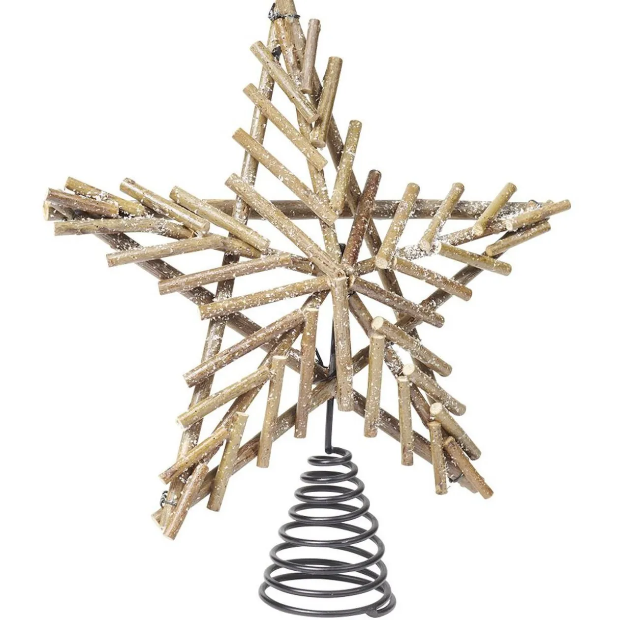 Cimier tête de sapin étoile bois et métal Noël