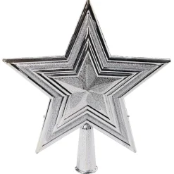 Cimier tête de sapin étoile argenté H18cm