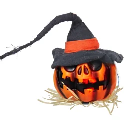 Citrouille animée chapeau gris