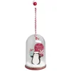 Cloche à suspendre déco Noël avec personnage en bois Ø6xH10,5cm