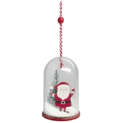 Cloche à suspendre déco Noël avec personnage en bois Ø6xH10,5cm