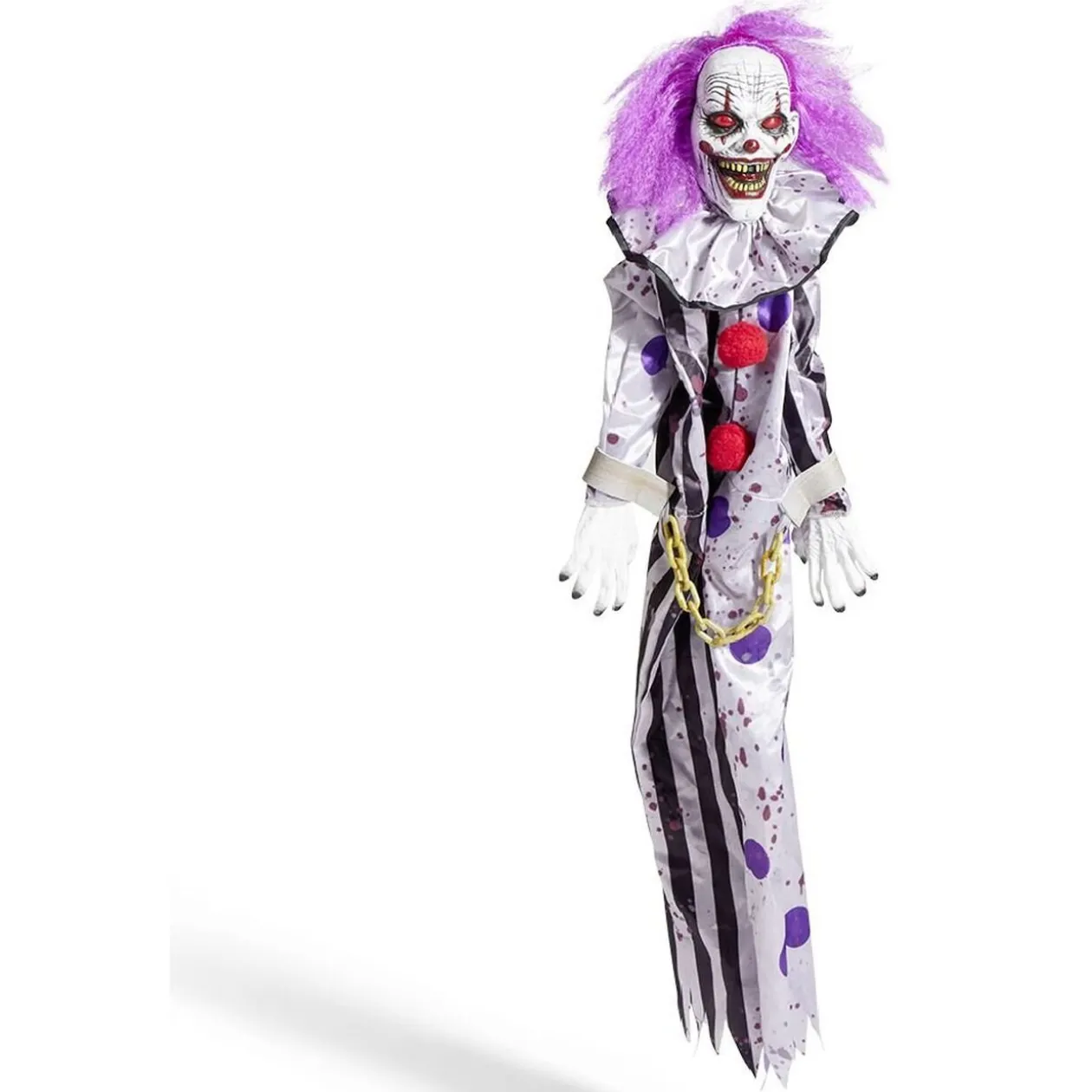 Clown Halloween animé et lumineux H118cm