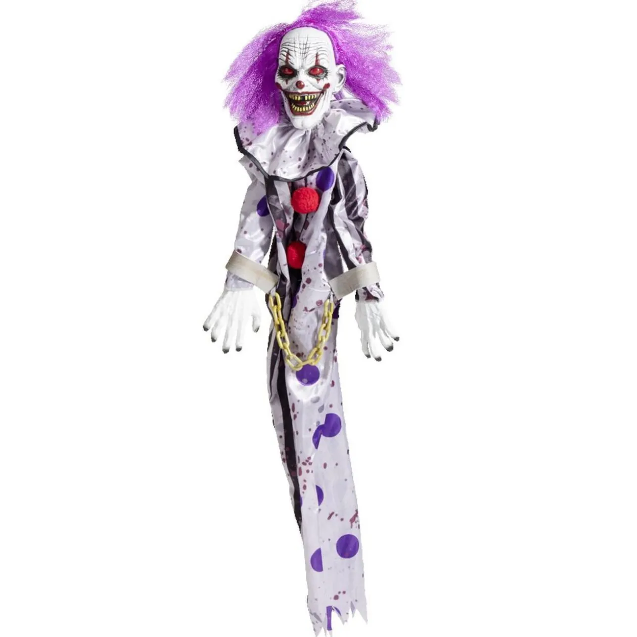 Clown Halloween animé et lumineux H118cm
