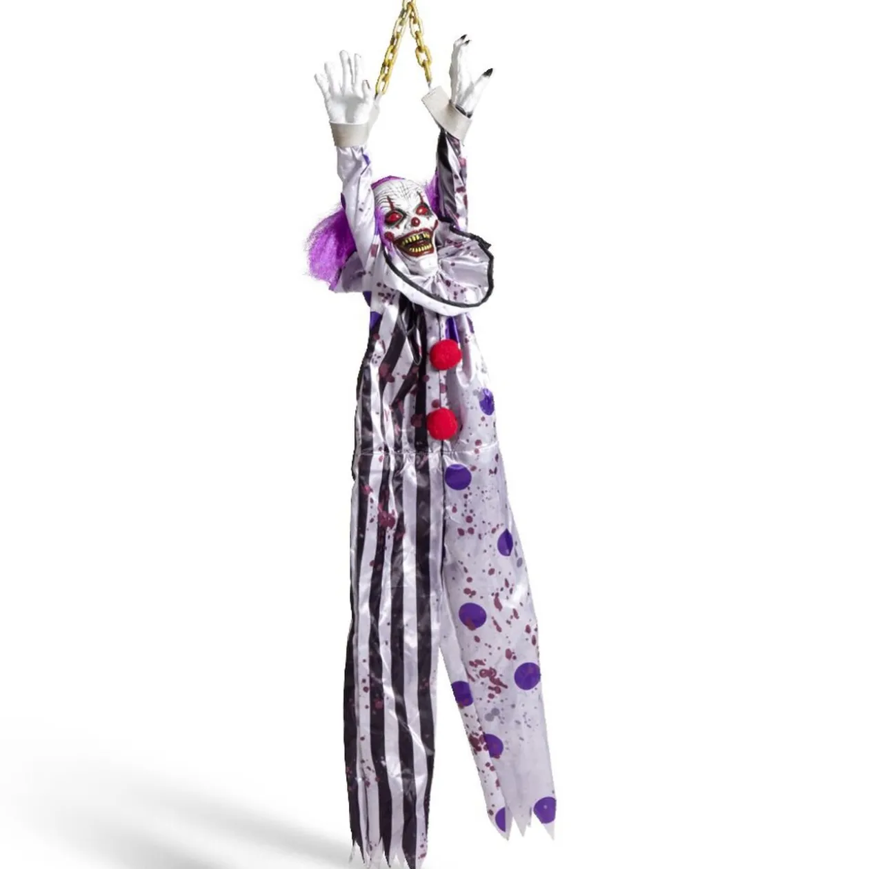 Clown Halloween animé et lumineux H118cm